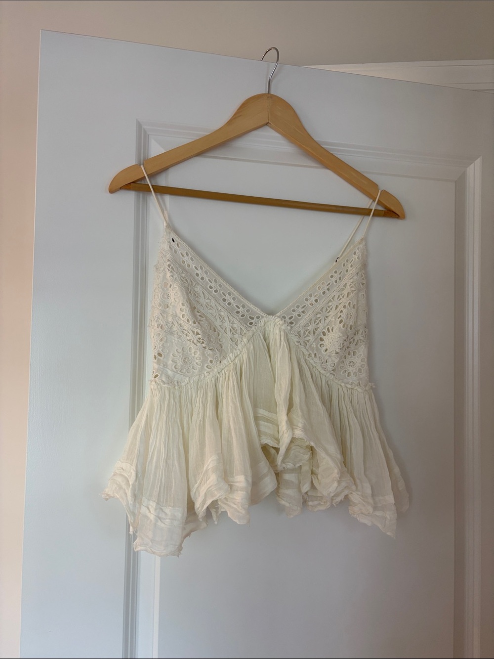 FP ONE Boho Lace-Detail White Camisole